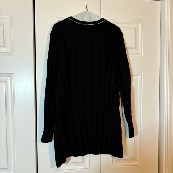 Talbots Black Cardigan Sweater with Gold Buttons - Picture 4 of 7